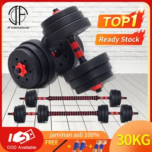 Dumbell set 30KG Barbel set Dumbel Dumbell alat olahraga rumahan fitn