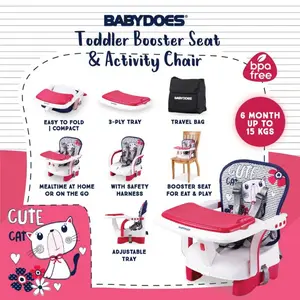 Kursi Makan Bayi BabyDoes Toodler Booster Seat & Activity Chair