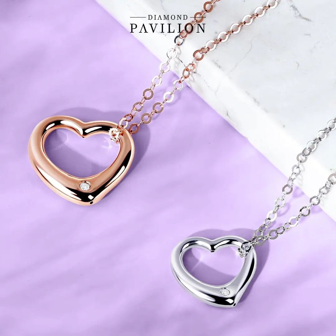 Diamond Pavilion Liontin Emas Batu Berlian Secret Love Pendant
