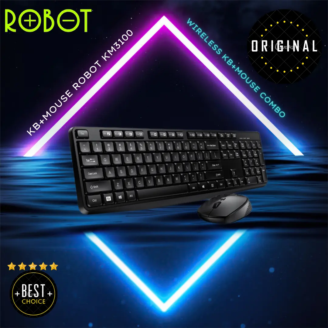KEYBOARD + MOUSE WIRELESS ROBOT KM3100 TERMURAH