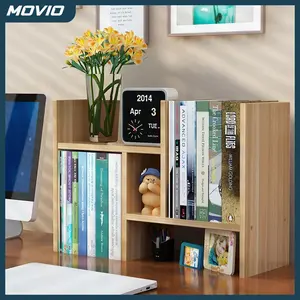 MOVIO Rak Buku Kayu - Rak Buku Meja / Rak Buku Portable / Lemari Susun