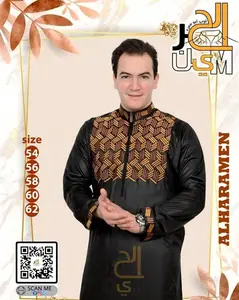 Gamis Haramain Mesir - Jubah haramain Mesir Pria Bordir Depan