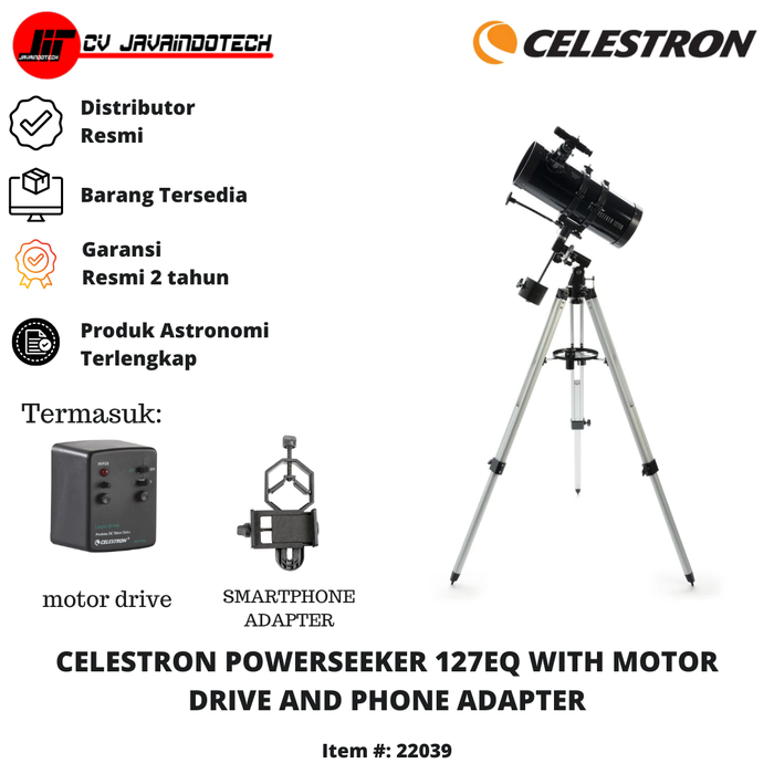 Gambar Jual Celestron PowerSeeker 127EQ Telescope gosend dari JavaIndoTech Official Kota Bekasi Tokopedia
