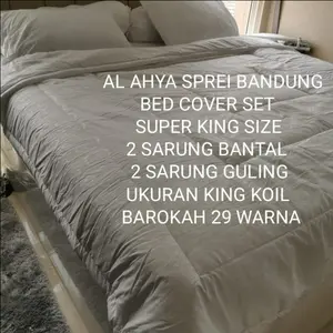 BED COVER SUPER KING SIZE POLOS 200X200X40 -P.O HITAM DAN SEMUA WARNA