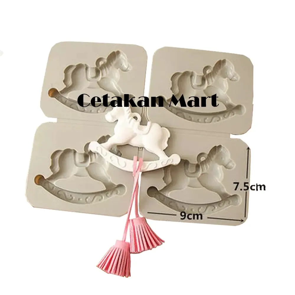 CM Cetakan Lilin Wax Horse Shape 4 cav Silikon