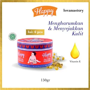 Happy Talcum Powder 150gr - isi 6