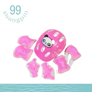 Paket Helm+Deker Sepatu Roda Anak Panda dan Api/inline Basic Protector