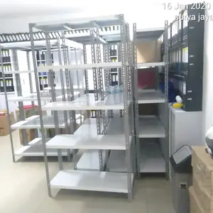 rak besi siku 5 susun putih bagus dan bersih