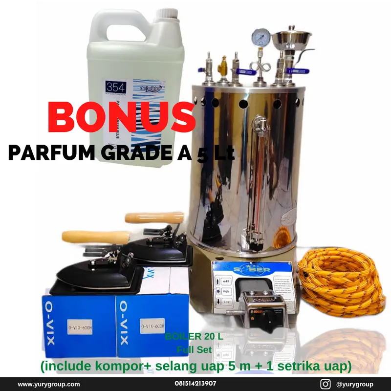SETRIKA UAP LAUNDRY/SETRIKA UAP BOILER CASING STAINLESS 20 LITER 1