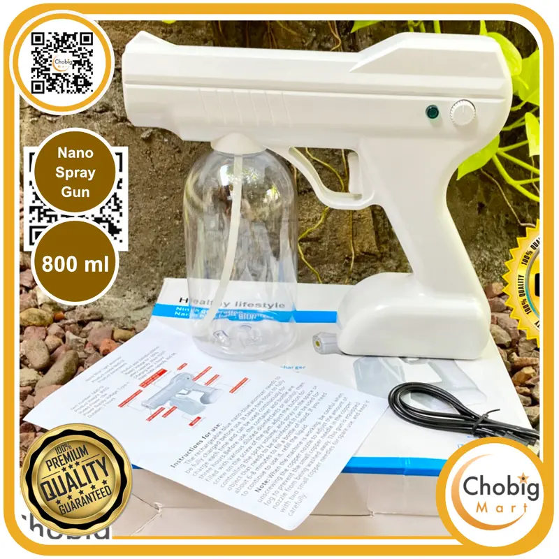 Fogging Nano Spray Gun Atom Disinfectant Wireless 800 ml UV Light 0