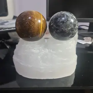 SELENITE TOWER DUDUKAN BOLA CRYSTAL DOUBLE Super High Grade