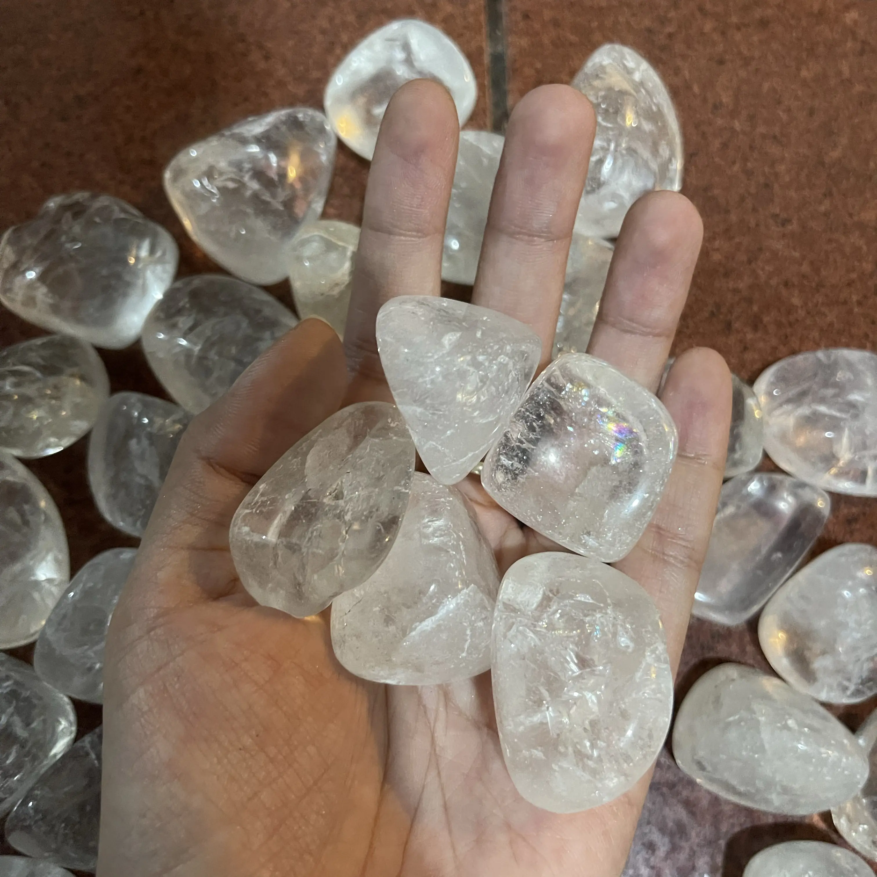 clear quartz big tumbled