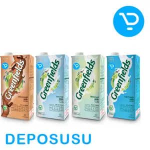 Susu UHT GREENFIELDS 1LITER 1L 950ml : Full Cream Plain Tawar |Chocolate | Low Fat | Skimmed Milk