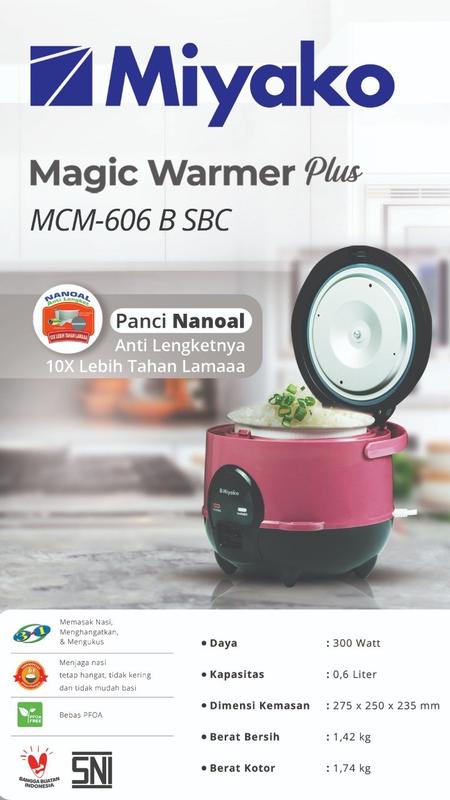 Rice Cooker Miyako MCM 609 Magiccom kecil 0,6 liter 0