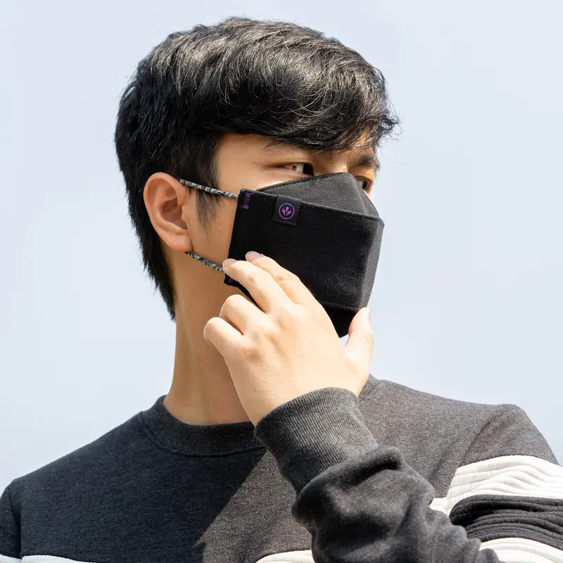 Masker Basic 3D 3 Ply - Black Edge 2 Set 4