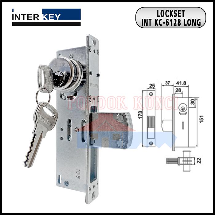 Gambar Kunci Pintu Aluminium Swing INTERKEY 6128 L - Lidah PANJANG dari Pondok Kunci Kota Tangerang Tokopedia