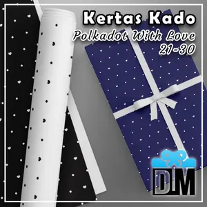 Kertas Kado Bungkus Kemasan Kado Polkadot With Love Titik dan Hati