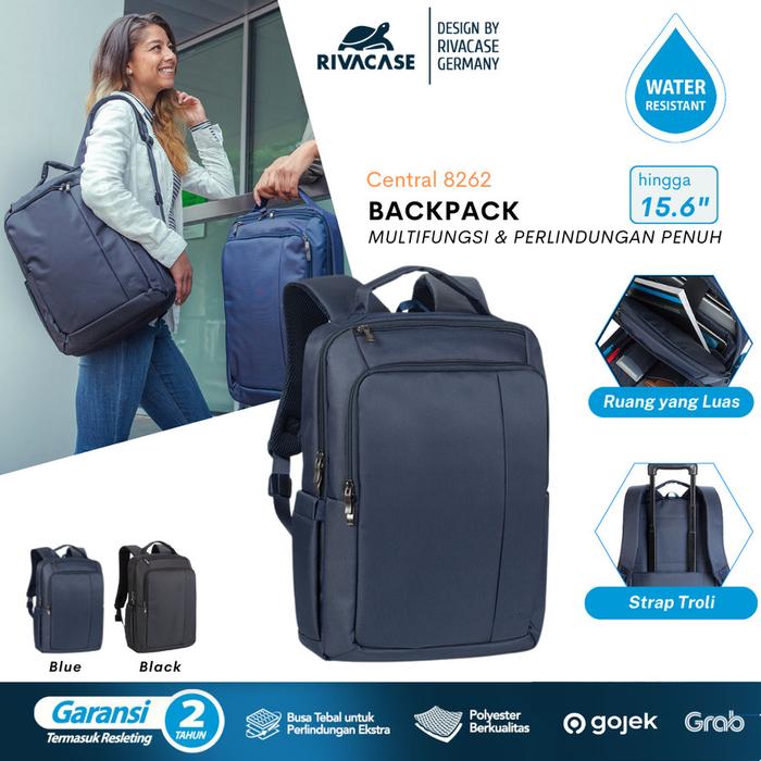Gambar RIVACASE Central Series 15.6" Travel Laptop Backpack Compatible For Macbook Pro 16 - Hitam dari GadgetLifestyle Shop Kota Administrasi Jakarta Utara Tokopedia