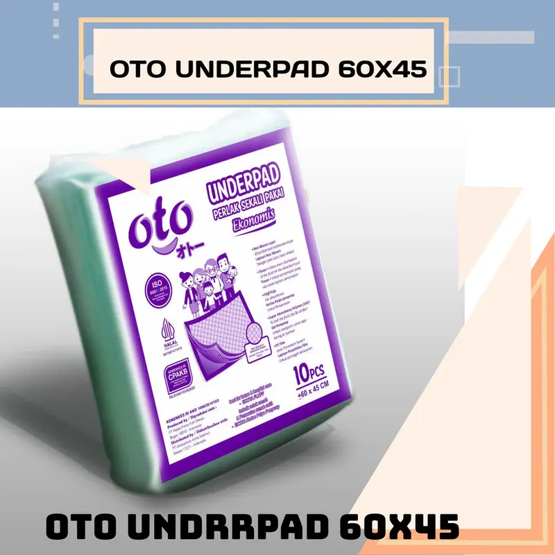 Oto Underpad Kecil 45x60 Alas Pipis Orang Tua Anjing Kucing Bayi 0