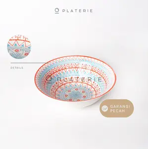 MANGKOK KERAMIK BOWL 7 INCH / 18CM FLORAL BOHEMIAN