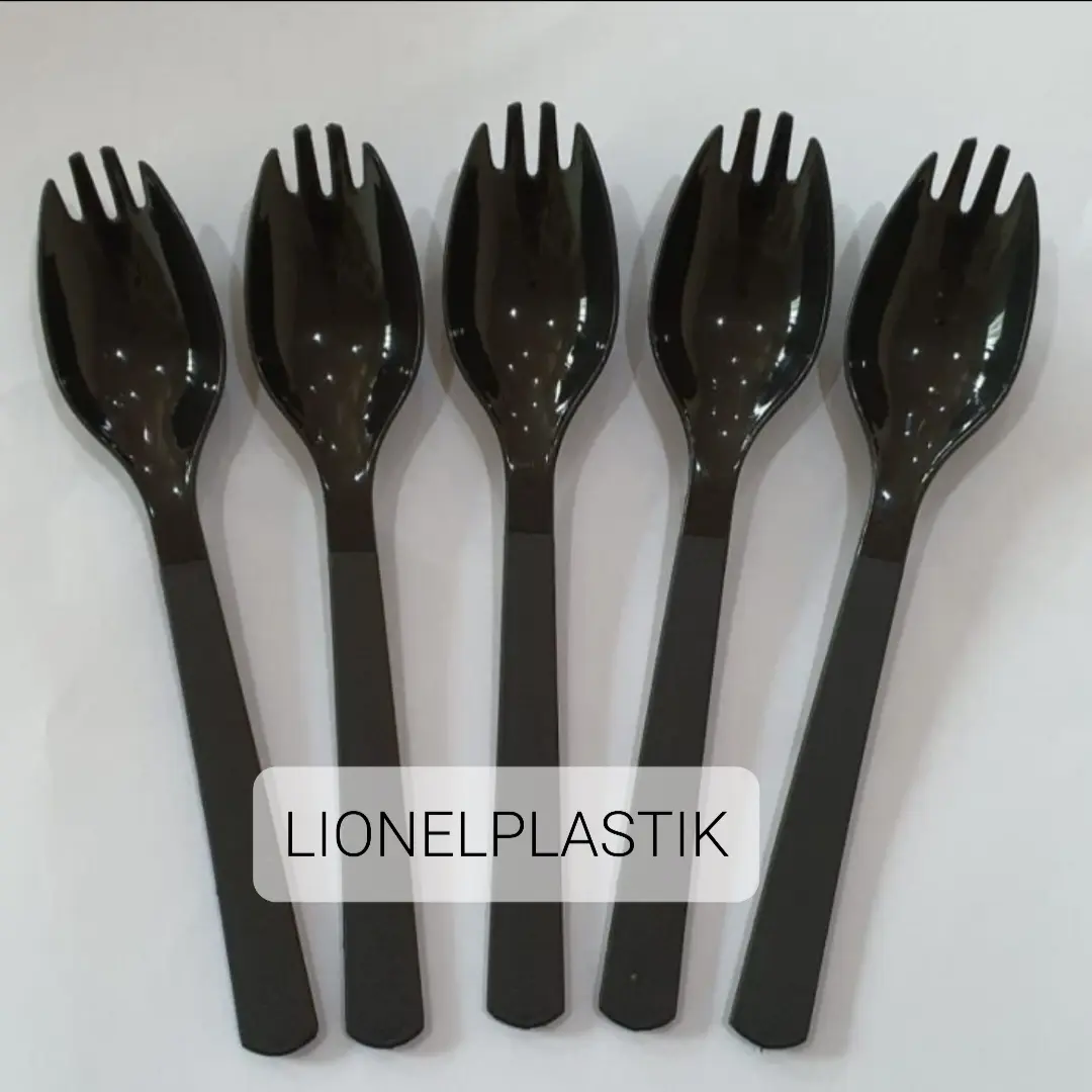 Sendok Plastik 2 In 1 / Sendok Garpu Plastik 2 In 1 Isi 25 Pcs