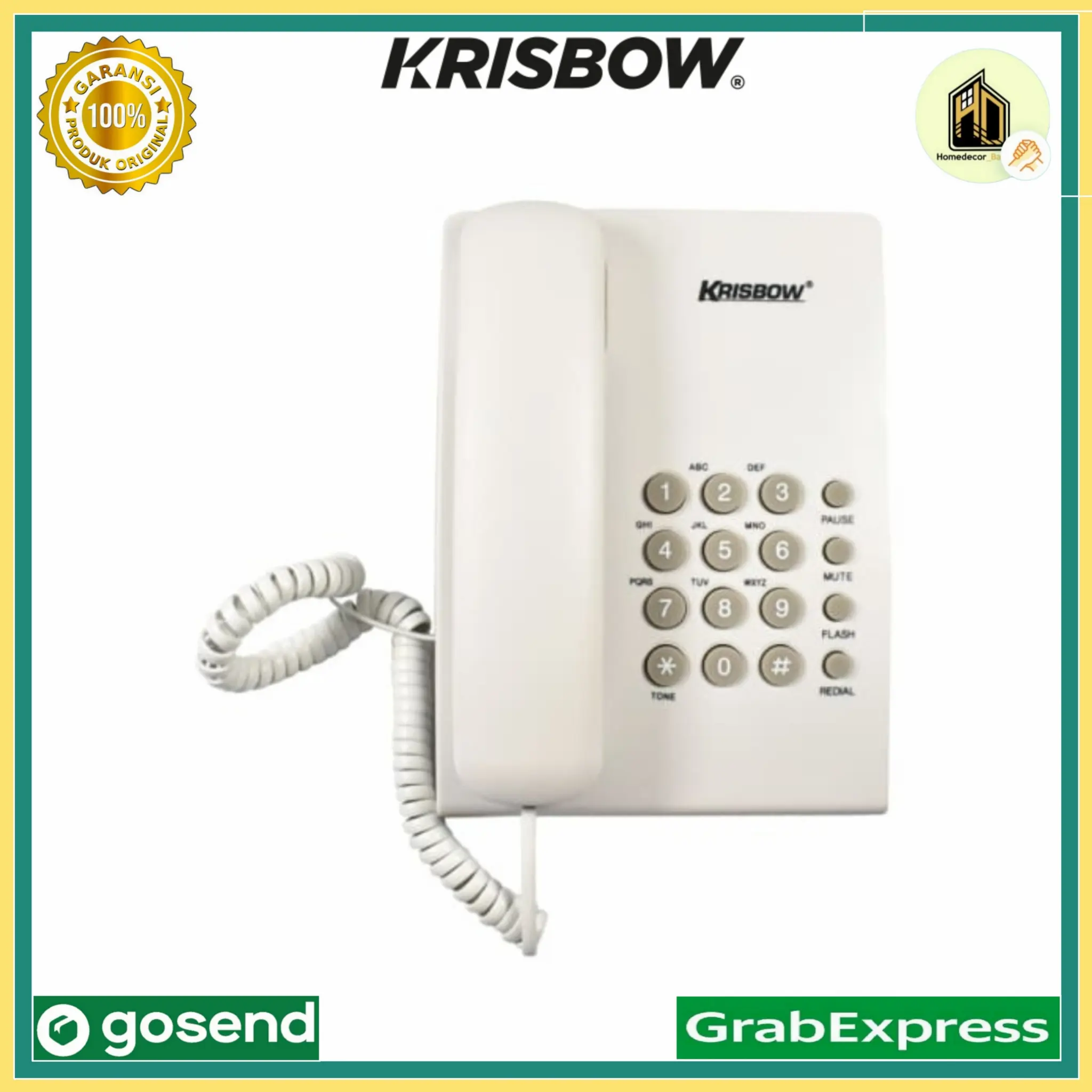 Krisbow Telepon Basic Skh-304 - Putih / telepon rumah / telepon kantor