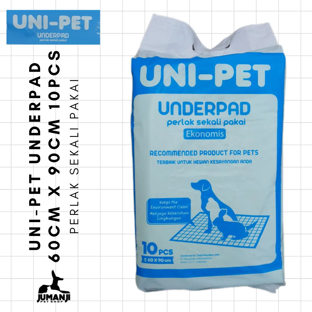 Uni-Pet XL Besar 60cm x 90cm 1 pack isi 10pcs - Underpad Alas Popok