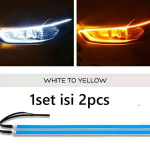 Lampu Alis DRL 30 45 60 cm flexible Motor Mobil Sen Sein Sign