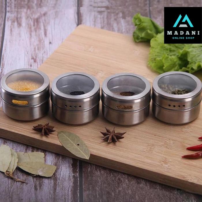 Tempat Bumbu Makanan Magnetic Spice Jar Storage Container - Shop ...