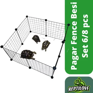 DIY Kandang Pagar Besi Hewan 6 / 8 pcs|Kucing Anjing Kura Torto Reptil