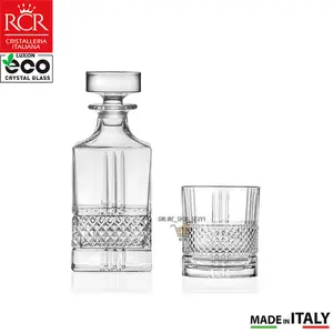 Glass Crystal RCR Decanter Brillante Whisky Set 7 Pcs