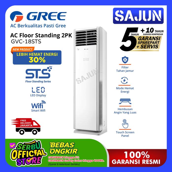 Gambar GREE AC Floor Standing 2PK GVC-18STS R32 Wifi Connection 1 Phase dari Sajun Electronic Kota Administrasi Jakarta Utara Tokopedia