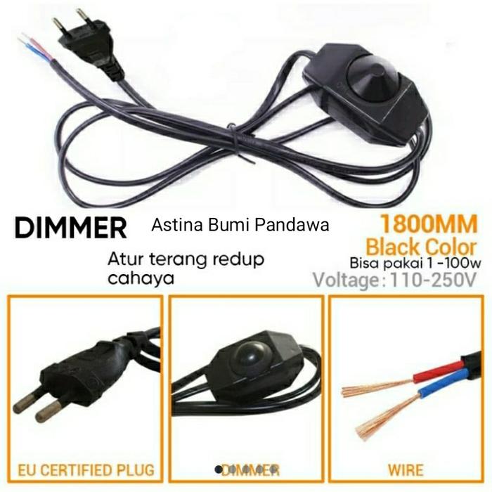 Gambar DIMMER 1,8M KABEL PENGATUR CAHAYA LAMPU / PENGATUR TERANG REDUP dari astina bumi pandawa Kota Administrasi Jakarta Barat Tokopedia