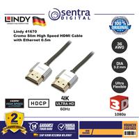 Gambar LINDY #41670 CROMO Slim High Speed HDMI Cable with Ethernet , 0.5m dari Sentra Digital Kota Surabaya 3 Tokopedia