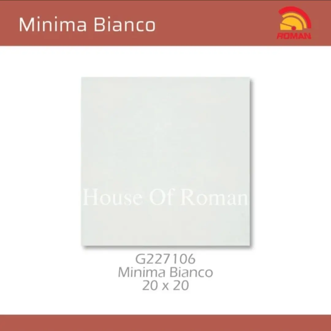 Roman Keramik 20x20 Minima Bianco, Keramik Putih Matt, Keramik Putih. KW3