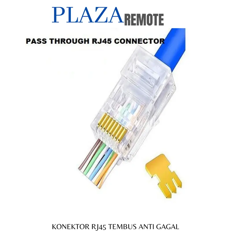 KONEKTOR RJ45 TEMBUS ANTI GAGAL CAT5 CAT 5E CAT6 KONEKTOR UTP JARINGAN 2