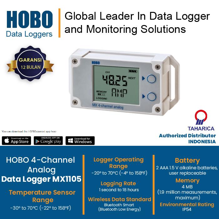 Gambar Data Logger 4 Channel Analog HOBO MX1105 dari Raya Stock Kota Administrasi Jakarta Timur Tokopedia