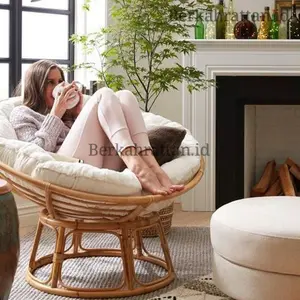 Kursi Papasan Rotan / Kursi Santai Rotan / Kursi Parabola Free Cushion