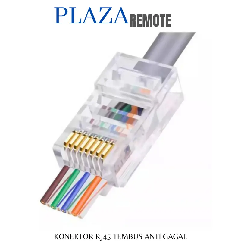KONEKTOR RJ45 TEMBUS ANTI GAGAL CAT5 CAT 5E CAT6 KONEKTOR UTP JARINGAN 0