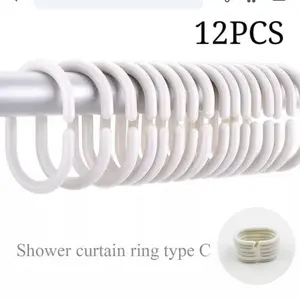 Ring shower curtain putih / ring hordeng kamar mandi 12 pcs