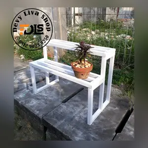 knockdown standing planter rak pot bunga minimalis 2 susun