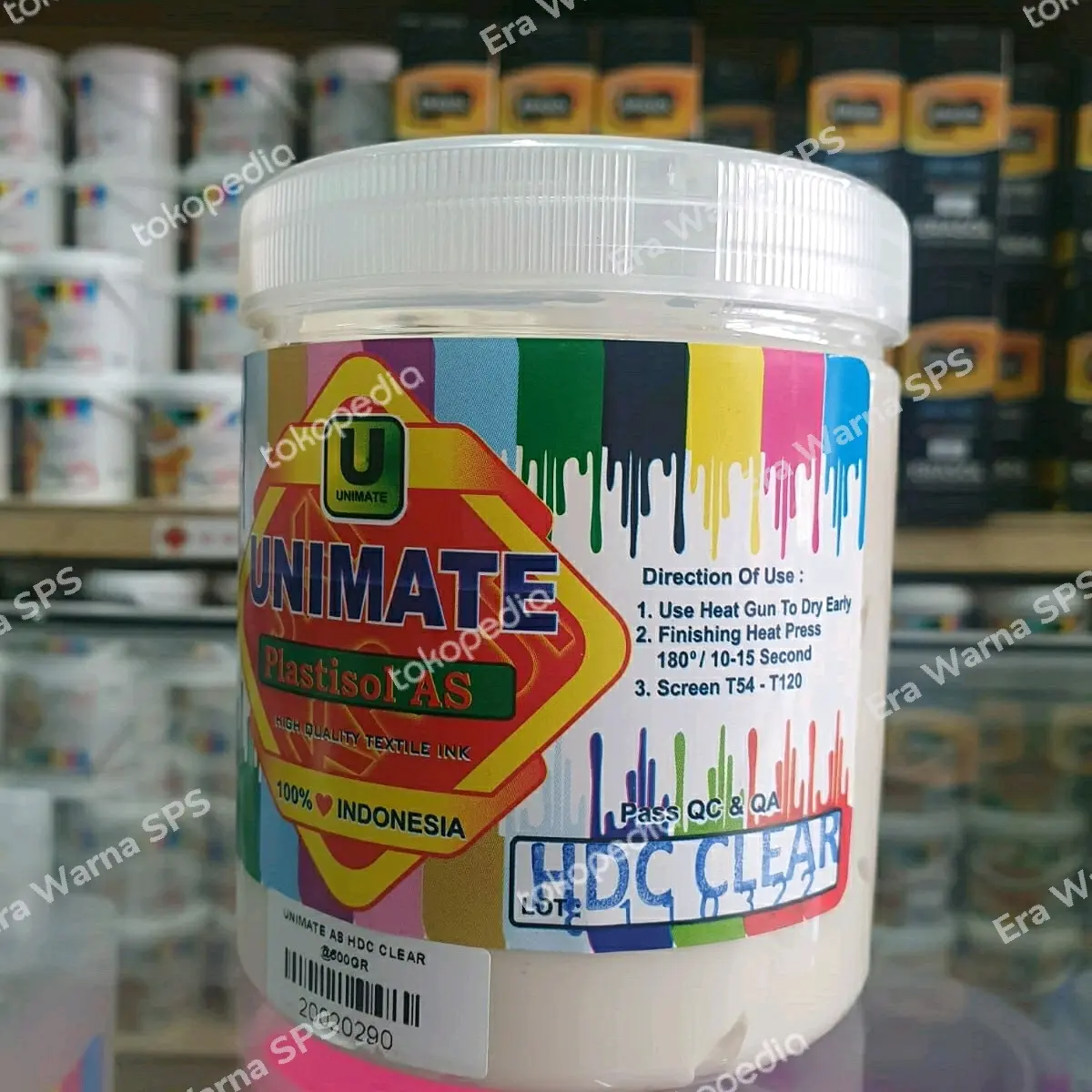 Tinta Sablon Unimate Plastisol AS HDC Clear Kemasan @500gr
