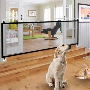Pet Dog Gate Safety Guard Folding Baby Toddler Stair Retractable