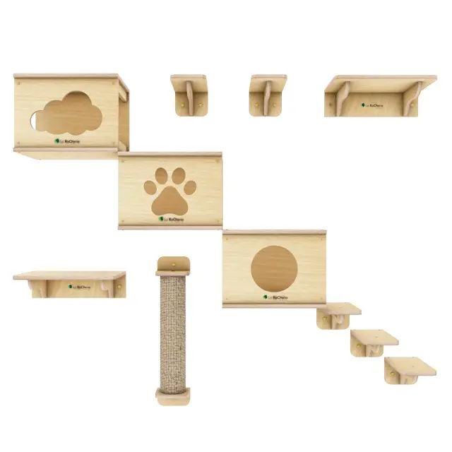 cat playground mainan garukan kucing dengan jembatan rumah kucing 3 box
