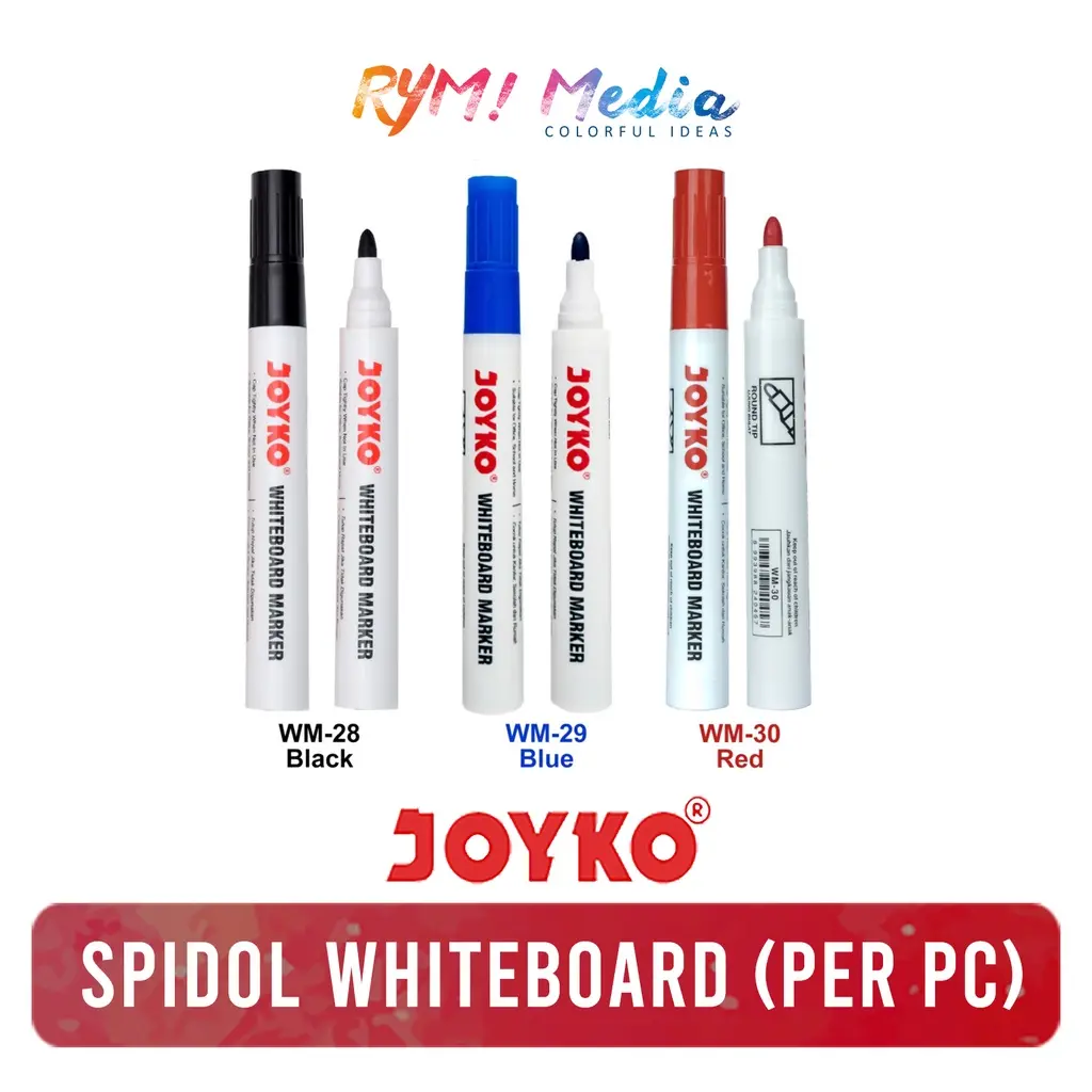 JOYKO Spidol Whiteboard / Marker Papan Tulis WM 28 29 Hitam Merah Biru