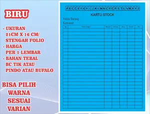 Cetak Kartu Stock / Kartu Stok Obat UKURAN STENGAH FOLIO