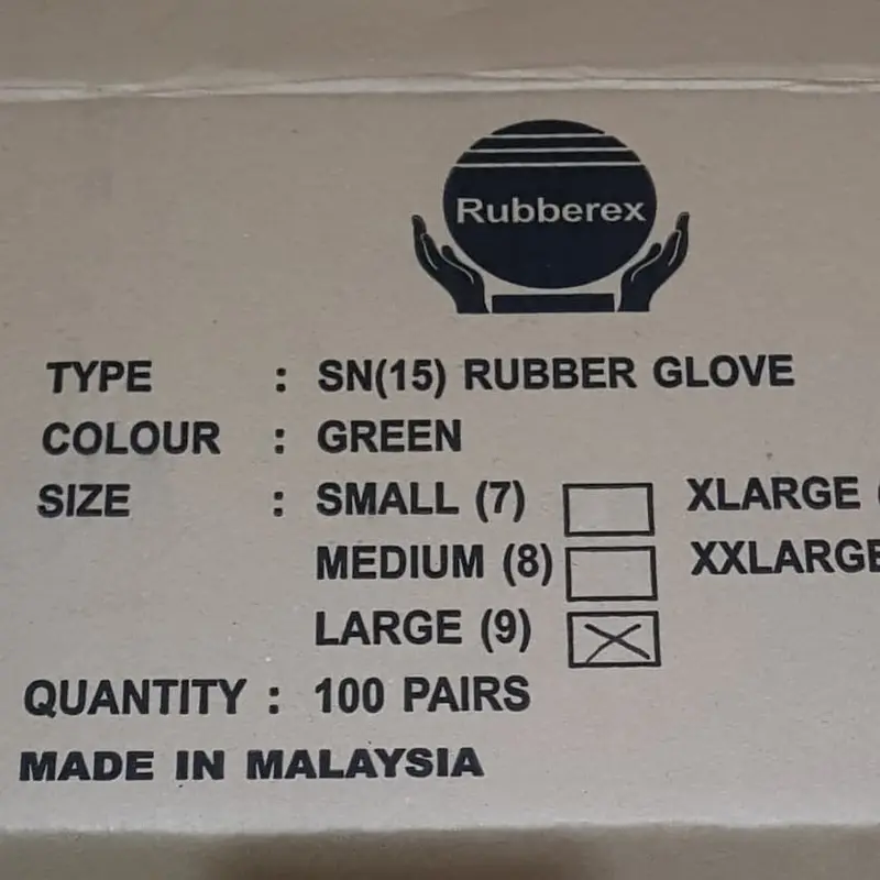 Sarung Tangan Kimia Karet Super Nitrile Rubberex RNF 15 Size 9 / L Ori 1