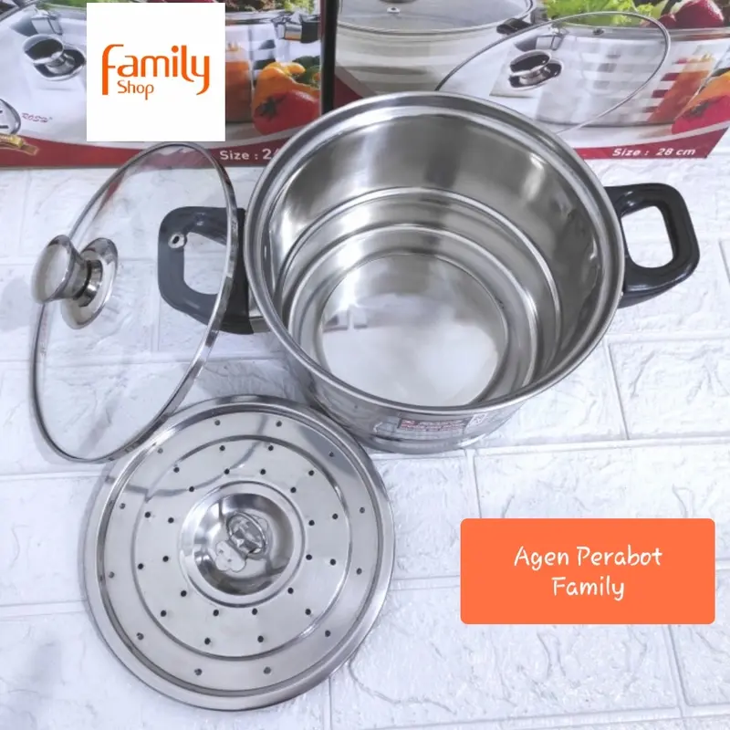 Sauce Pot Rosh 26 cm Panci Steamer Sarangan Kukus Kukusan Langseng Ori 3