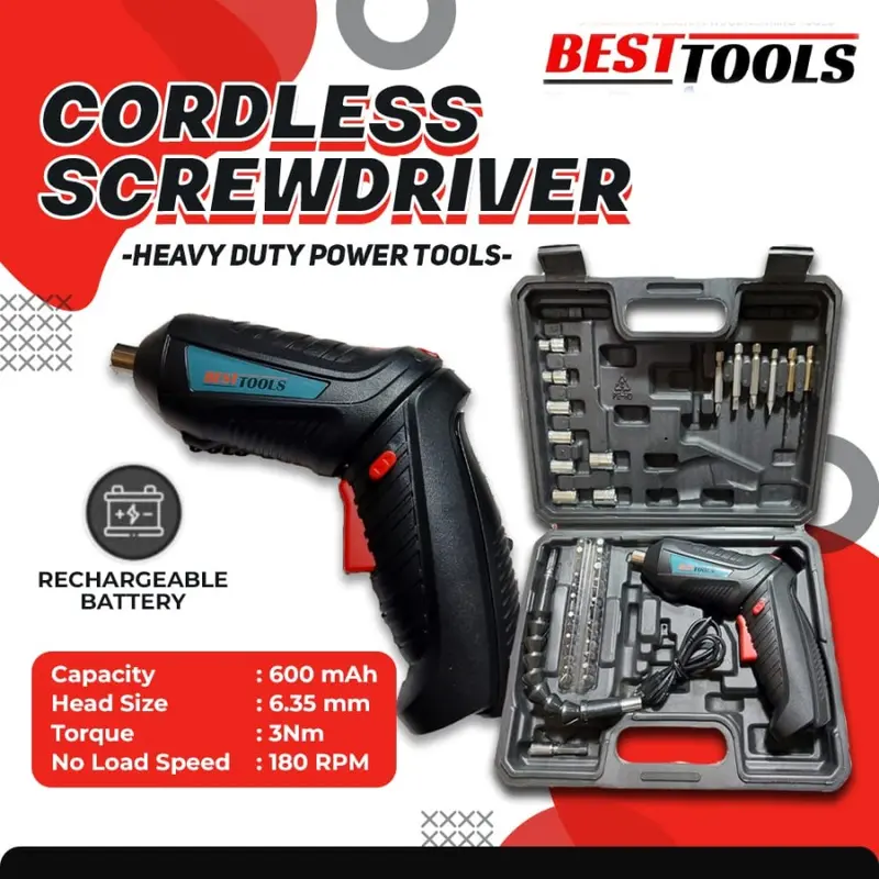 Bor Baterai Cordless Mini Mesin Portable Obeng Screwdriver Electric 0