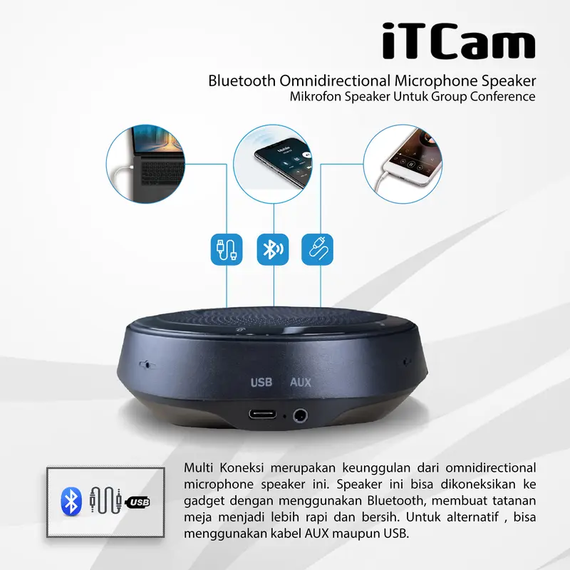Wireless Omnidirectional 4 Way Microphone With Speaker For Conference Mikrofon Bluetooth 1